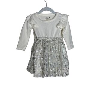 dELiAs girl White Snowflake Tulle Infant Dress Size 18 Months